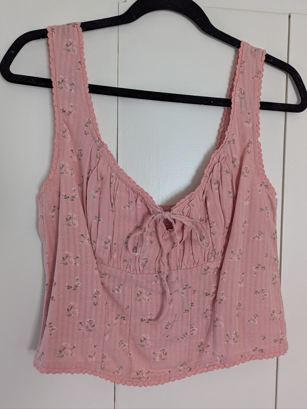 American Eagle Outfitters Pink Floral Corset Tank